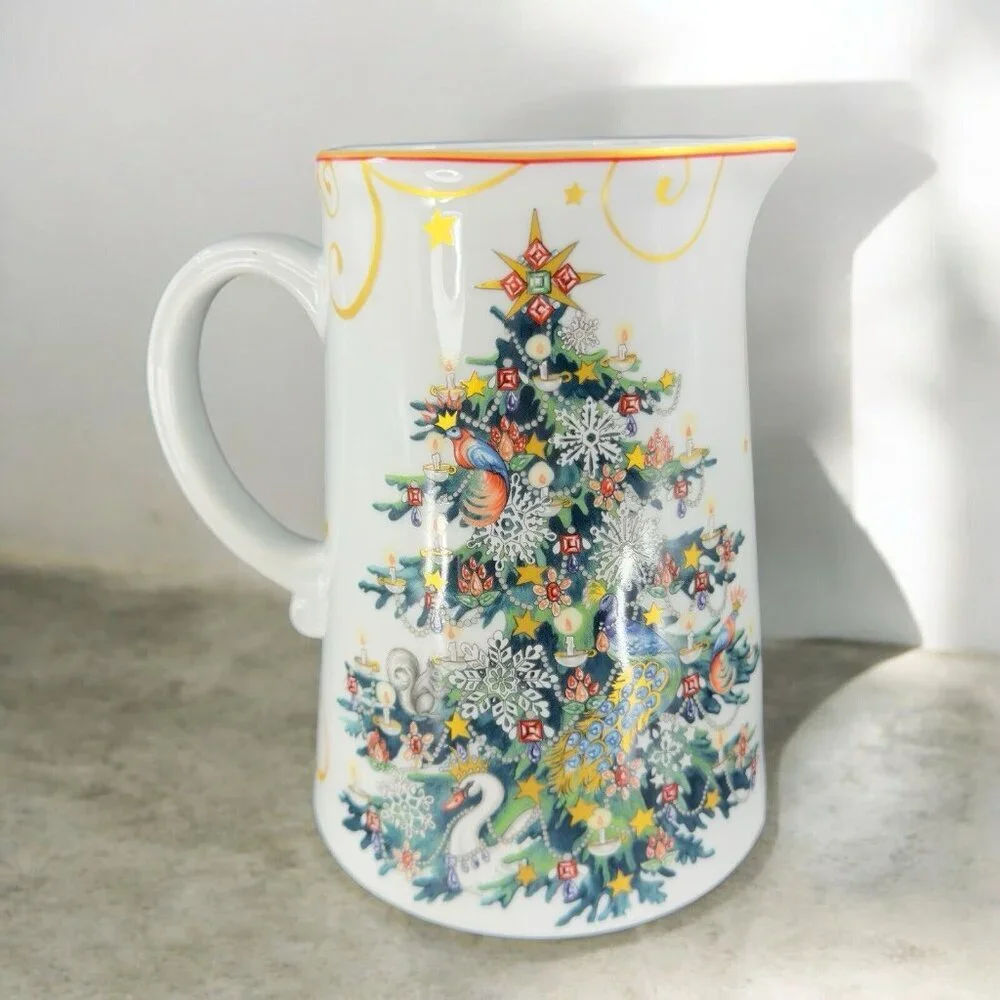 Williams Sonoma Twas The Night Before Christmas Ceramic Large Pitcher‎ Carafe